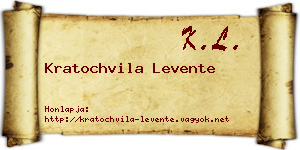 Kratochvila Levente névjegykártya