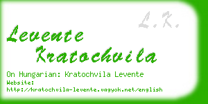 levente kratochvila business card